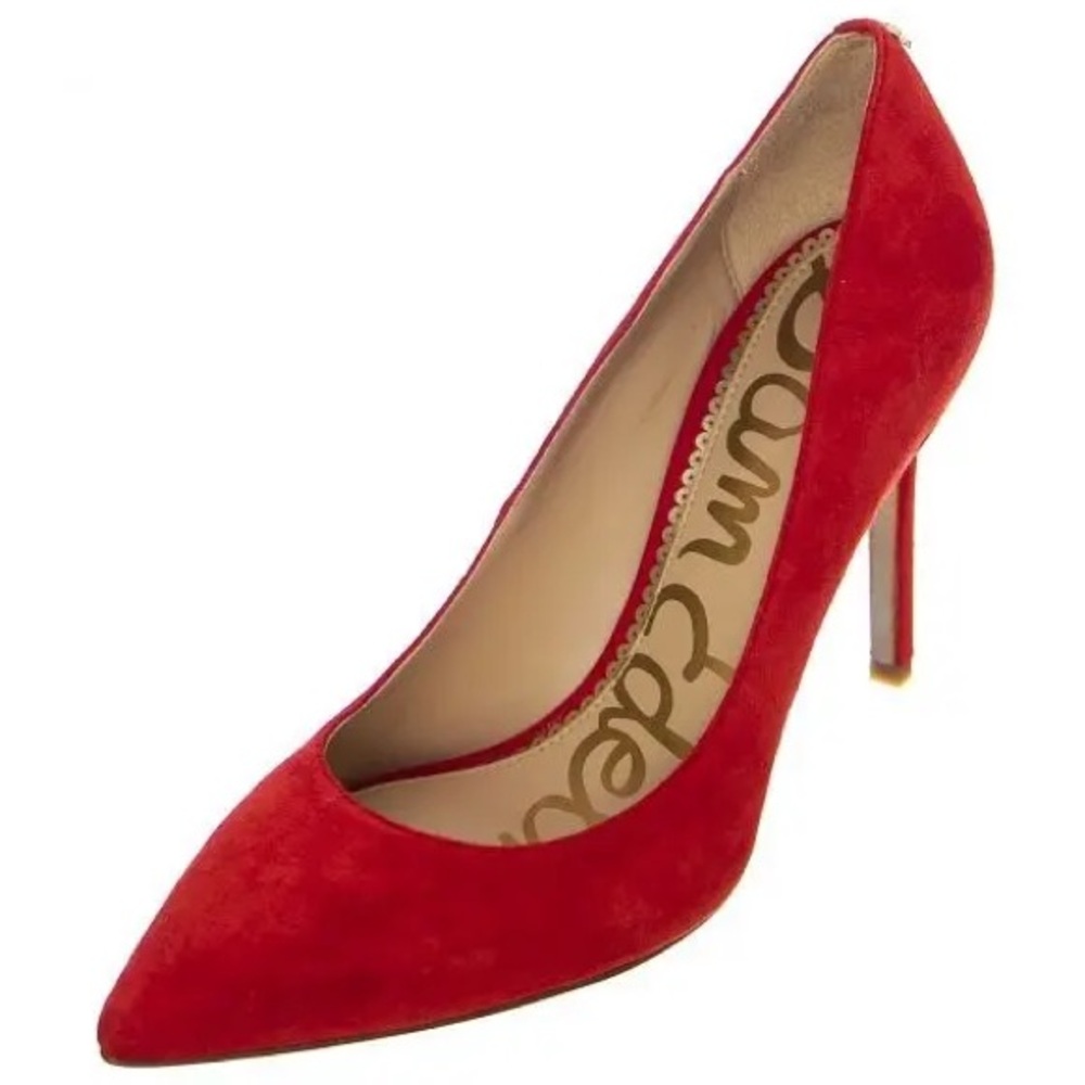 Heels Pumps Hazel Pointed Toe Pump In Frontier red faux Suede Sam Edelman
